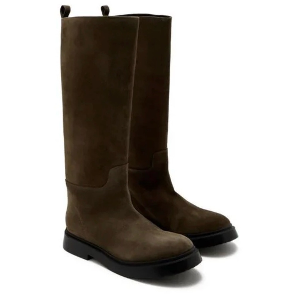 Bank 25MM Suede Tall Boots, Bark, 38.5 (Sold out)